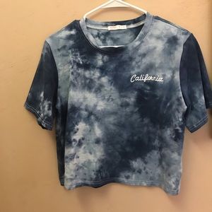 Blue Tie dye crop top